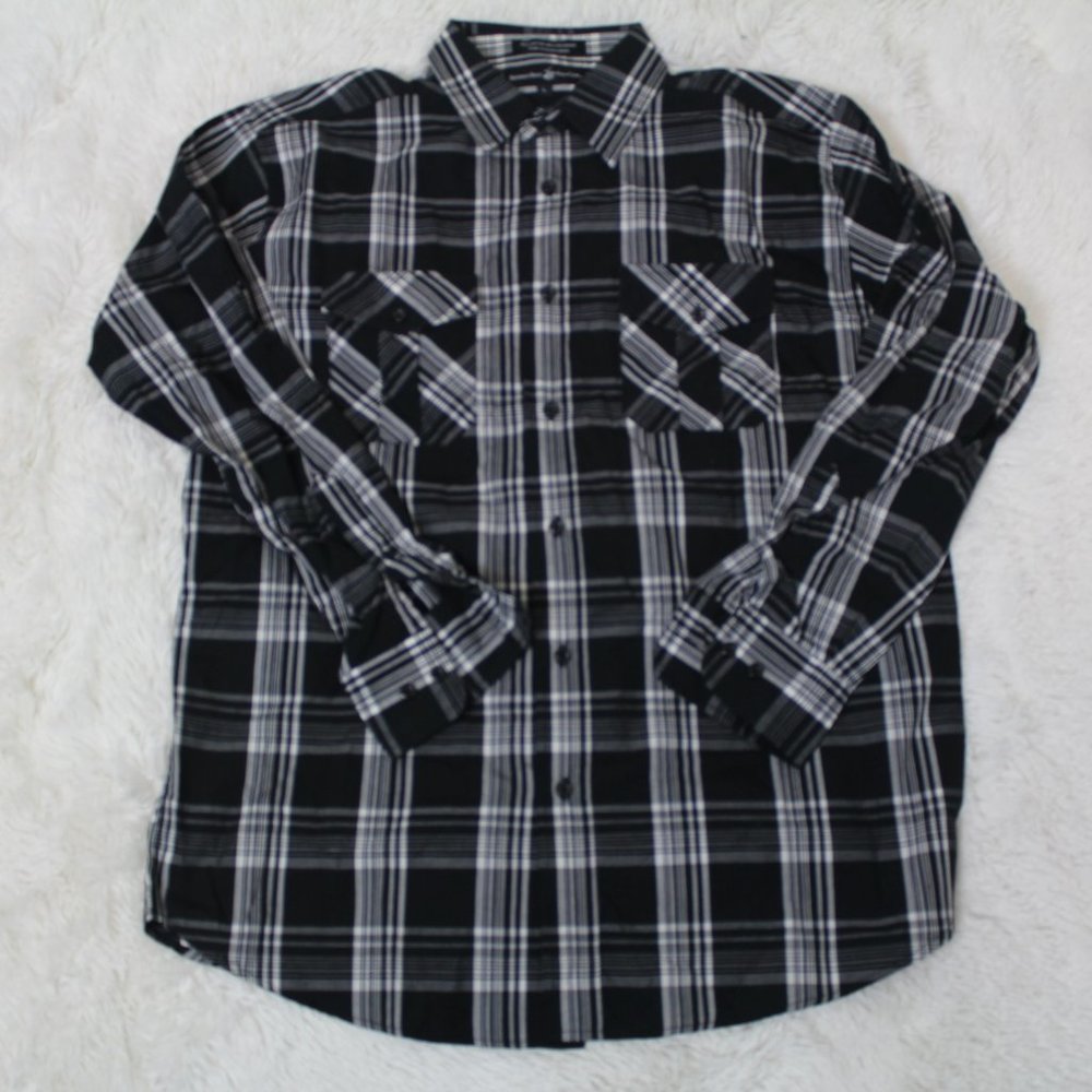 beverly hills polo club shirt sz L black gray